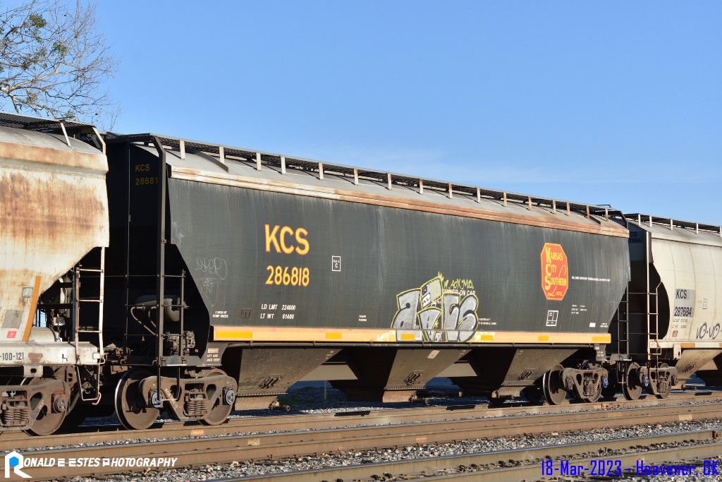 PRN2023030346_499 Kansas City Southern KCS 286818 Hopper Car 58' 0" LO C114 3 Bay Covered Cylindrical 5188cf BLT/NEW 12-2007